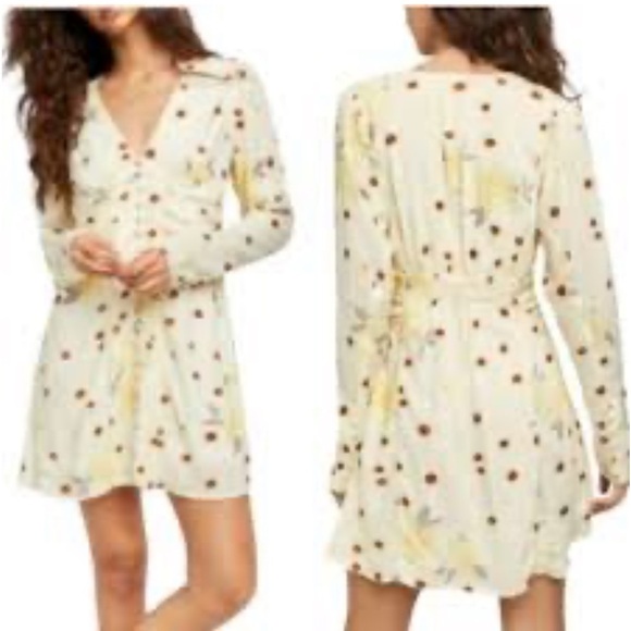 Free People Date Night Mini‎ Dress in Sunshine Combo. Size M - Picture 2 of 9